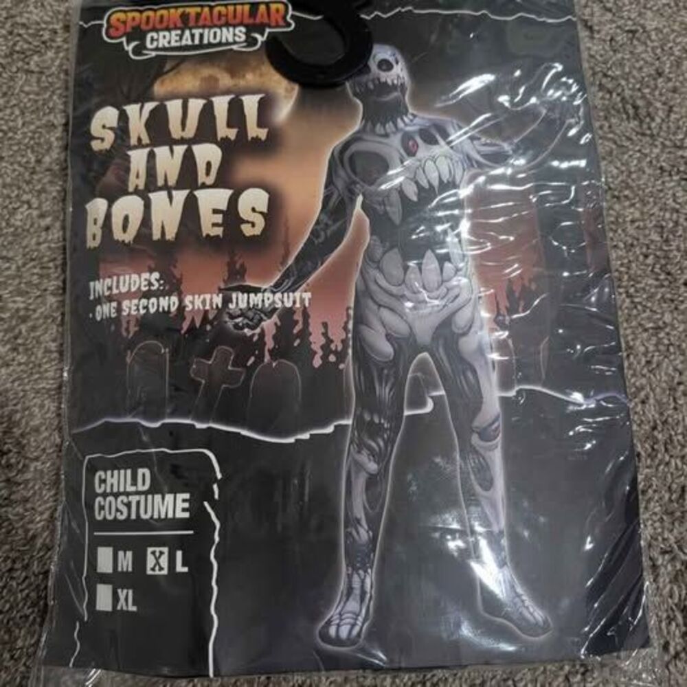Child size Large Skull and Bones Jumpsuit Halloween costume